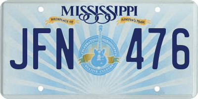 MS license plate JFN476