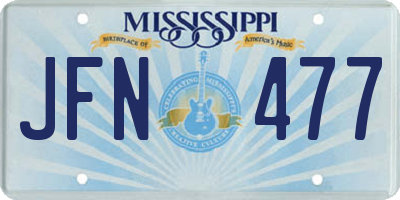 MS license plate JFN477
