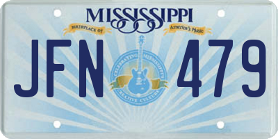 MS license plate JFN479