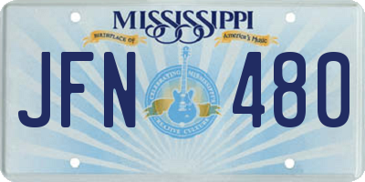 MS license plate JFN480