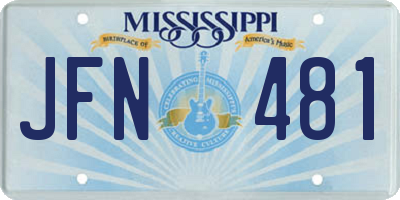 MS license plate JFN481