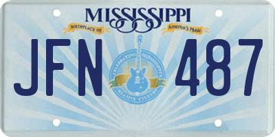 MS license plate JFN487