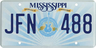 MS license plate JFN488