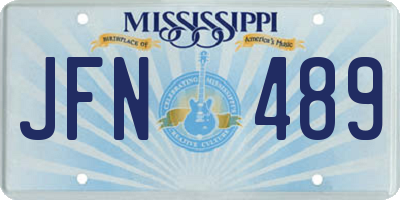 MS license plate JFN489