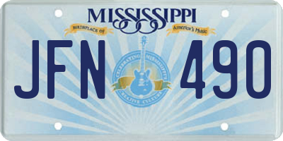 MS license plate JFN490