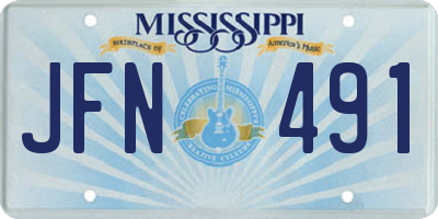 MS license plate JFN491