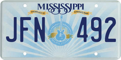 MS license plate JFN492