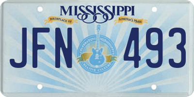 MS license plate JFN493