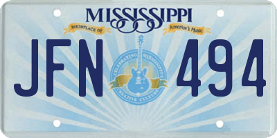 MS license plate JFN494