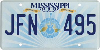 MS license plate JFN495