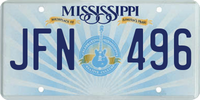MS license plate JFN496