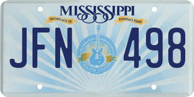 MS license plate JFN498