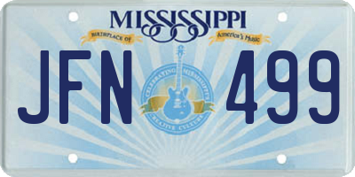 MS license plate JFN499
