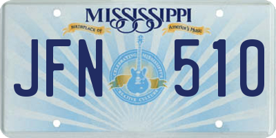 MS license plate JFN510