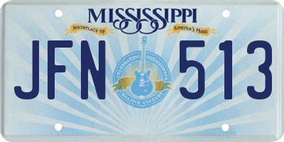 MS license plate JFN513