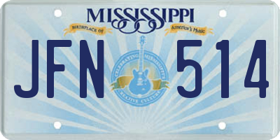 MS license plate JFN514