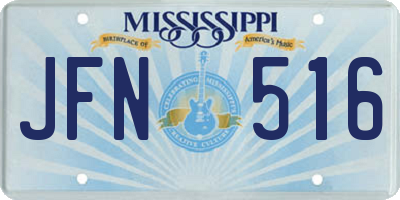 MS license plate JFN516