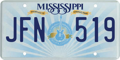 MS license plate JFN519