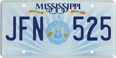 MS license plate JFN525
