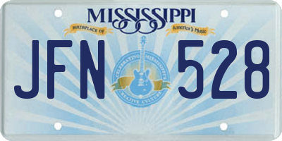 MS license plate JFN528