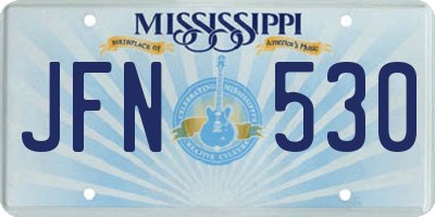 MS license plate JFN530
