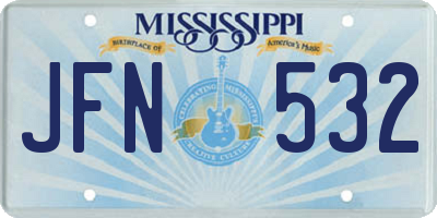MS license plate JFN532