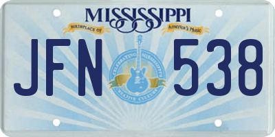 MS license plate JFN538