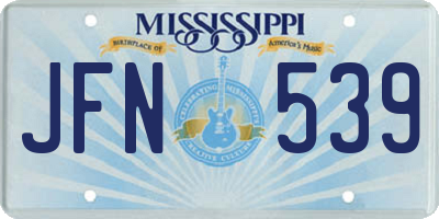 MS license plate JFN539