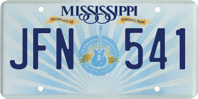 MS license plate JFN541