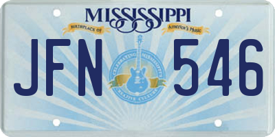 MS license plate JFN546
