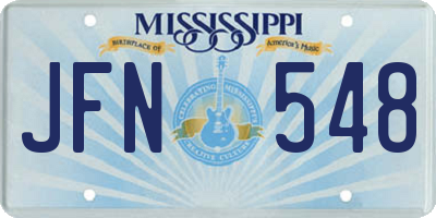 MS license plate JFN548