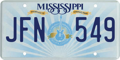 MS license plate JFN549
