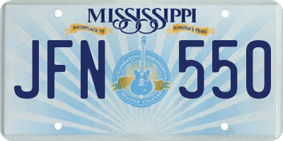 MS license plate JFN550