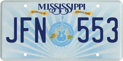 MS license plate JFN553