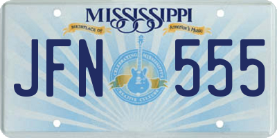MS license plate JFN555