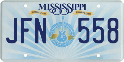 MS license plate JFN558