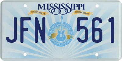 MS license plate JFN561