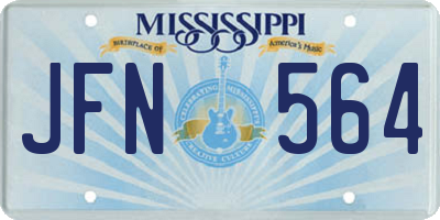 MS license plate JFN564