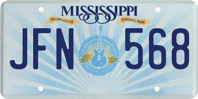 MS license plate JFN568