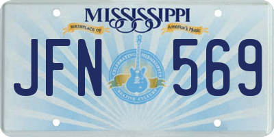 MS license plate JFN569