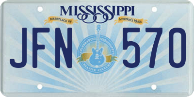 MS license plate JFN570
