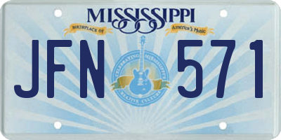MS license plate JFN571