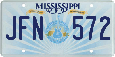 MS license plate JFN572