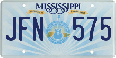 MS license plate JFN575