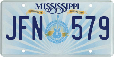 MS license plate JFN579