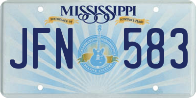 MS license plate JFN583