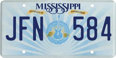MS license plate JFN584
