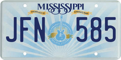 MS license plate JFN585