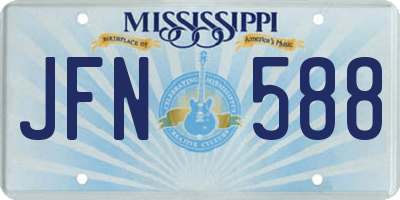 MS license plate JFN588