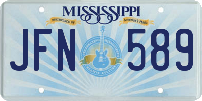 MS license plate JFN589
